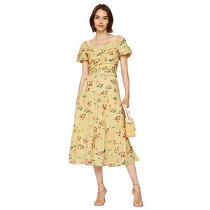 Paloma Blue Evie Dress in Yellow XSmall Womens Midi Floral